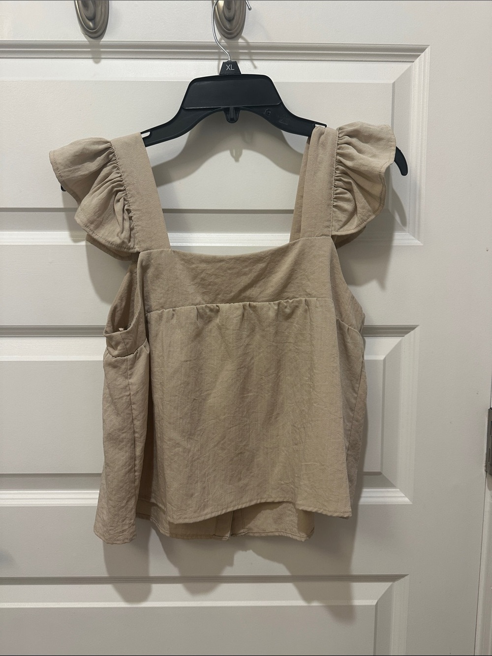 H&M Beige Ruffle-Strap Button-Front Camisole - Picture 2 of 2